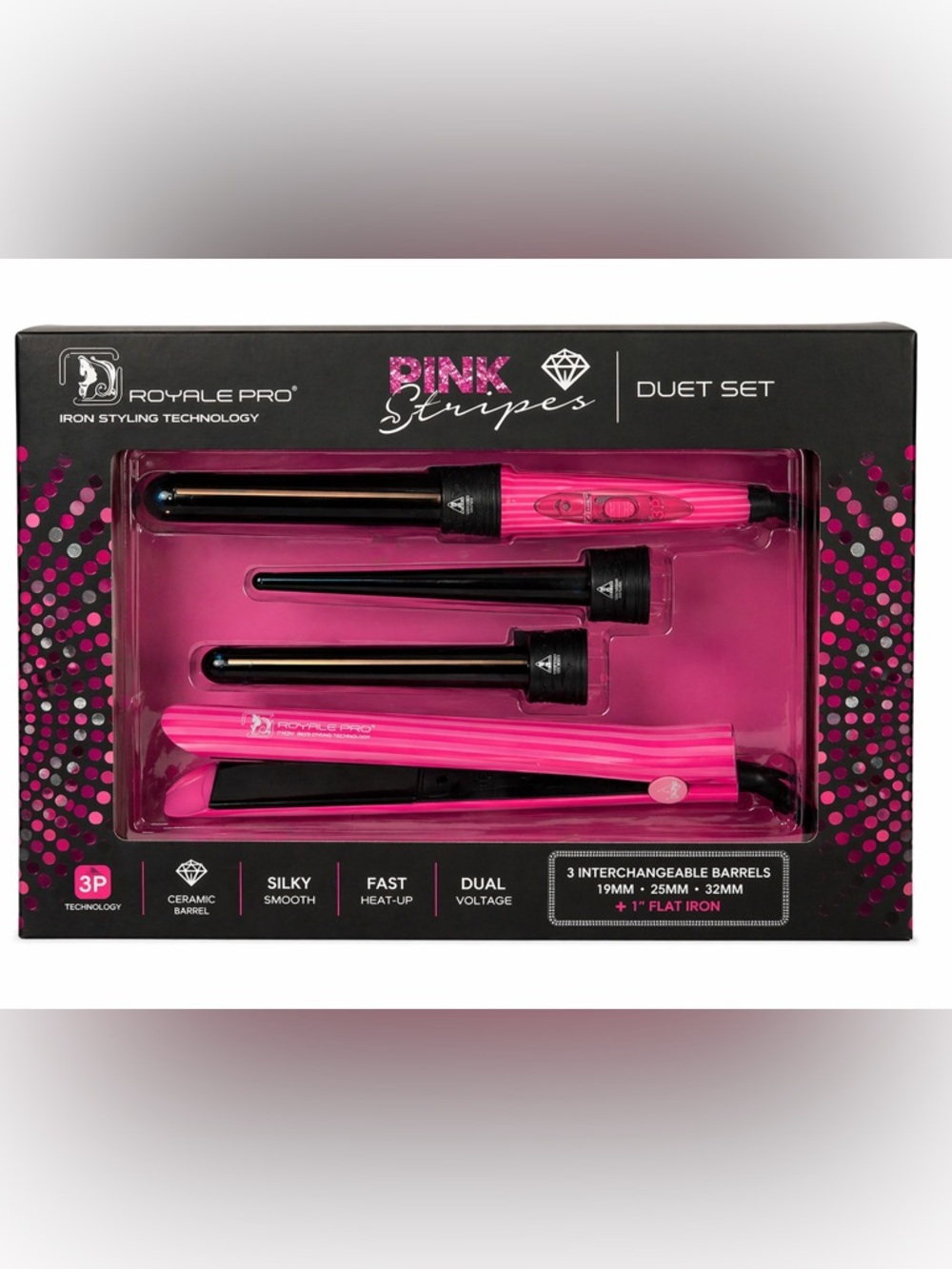 EP Pro Pink Stripes Duet Set - Pink and Black